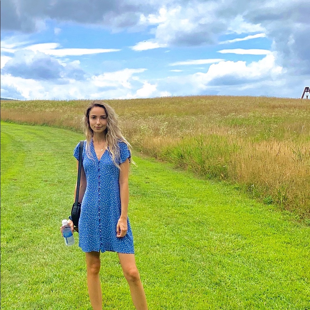 Blue Printed Helena Dress by Rails